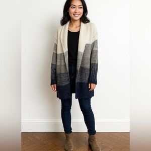 Modcloth Knit Stripped Long Cardigan Size XL